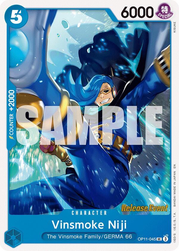 Vinsmoke Niji OP11-045 (A Fist of Divine Speed Release Event Cards) 