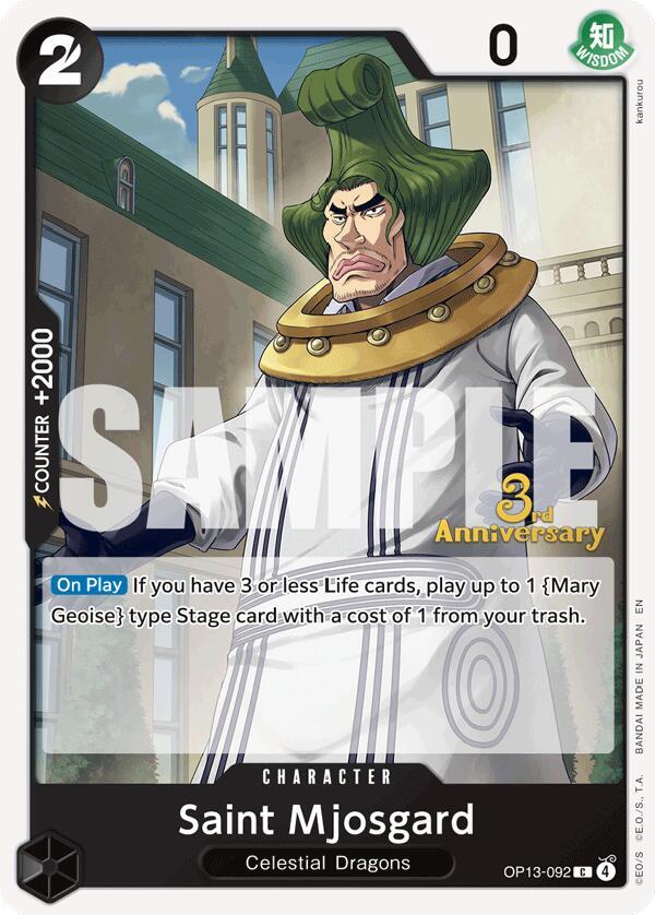 Saint Mjosgard OP13-092 (Carrying On His Will: 3rd Anniversary Tournament Cards) 