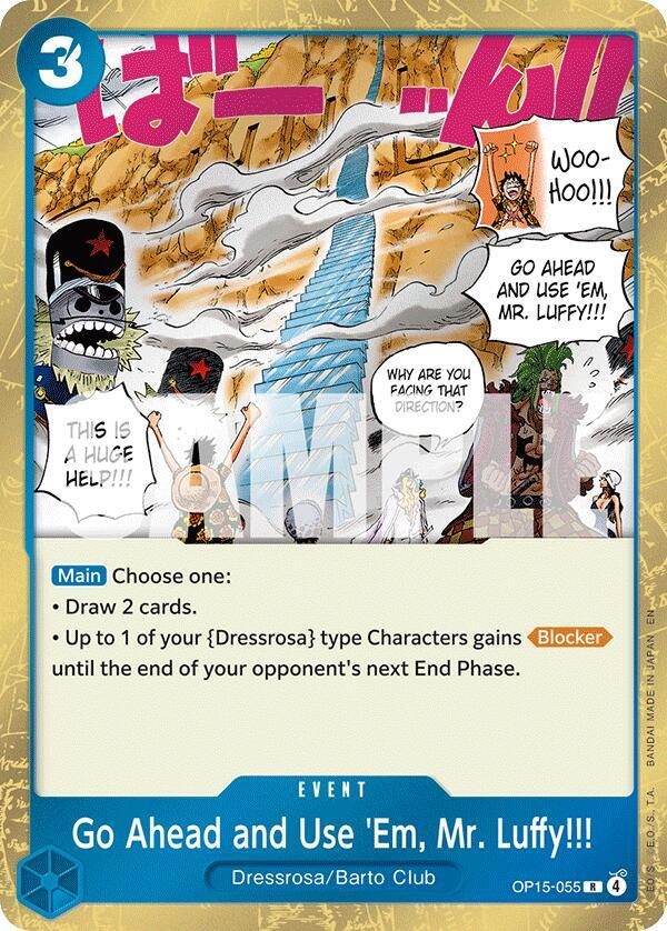 Go Ahead and Use 'Em, Mr Luffy!!! OP15-055 (Adventure on Kami's Island)  - Foil