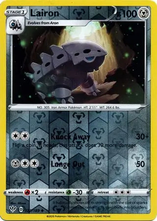 Lairon 122/189 (SWSH03: Darkness Ablaze)  - Reverse Holofoil