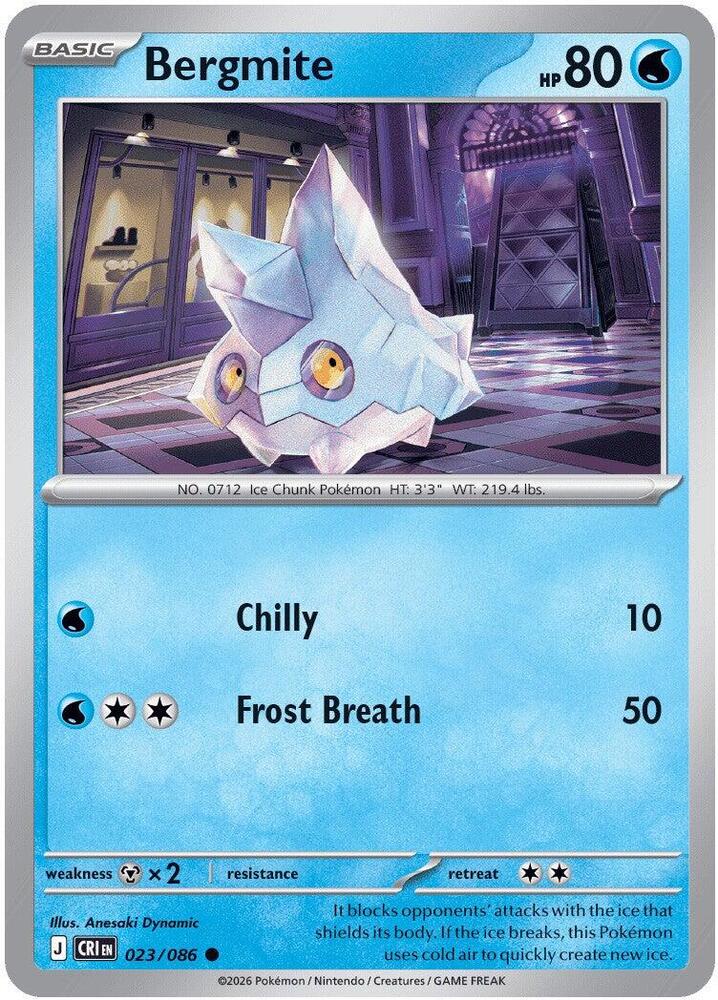 Bergmite 023/086 (ME04: Chaos Rising)  - Reverse Holofoil
