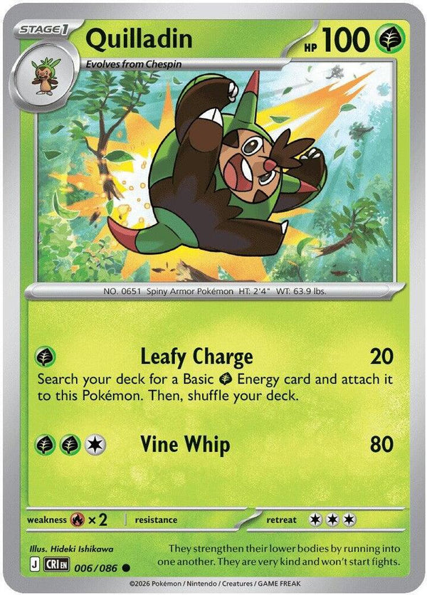 Quilladin 006/086 (ME04: Chaos Rising)  - Reverse Holofoil