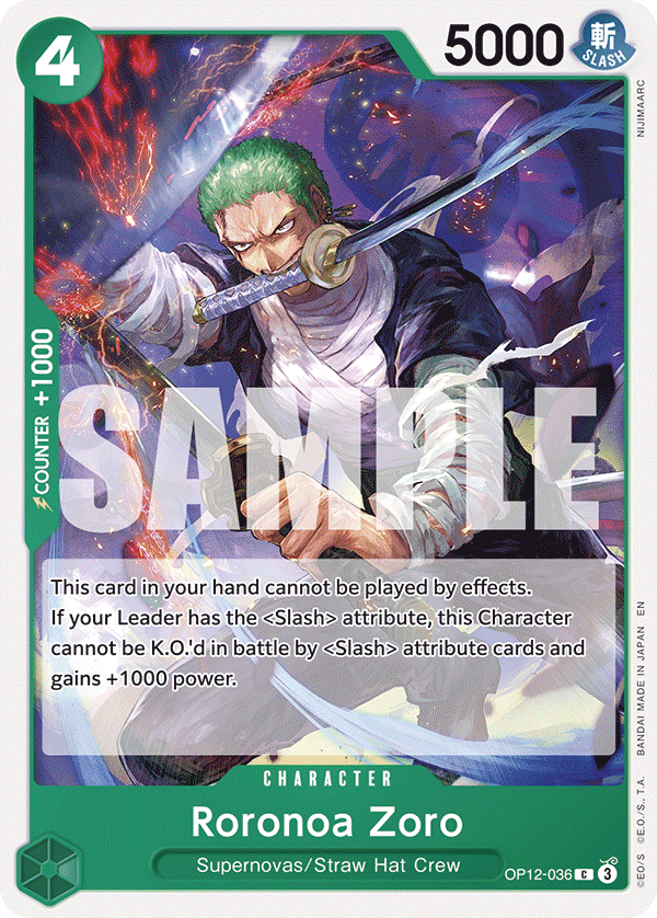 Roronoa Zoro OP12-036 (Learn Together Deck Set) 