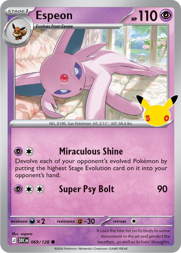 Espeon 069/128 (ME: 30th Celebration)  - Holofoil