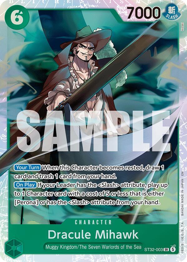 Dracule Mihawk ST32-003 (Starter Deck 32: GREEN Roronoa Zoro)  - Foil