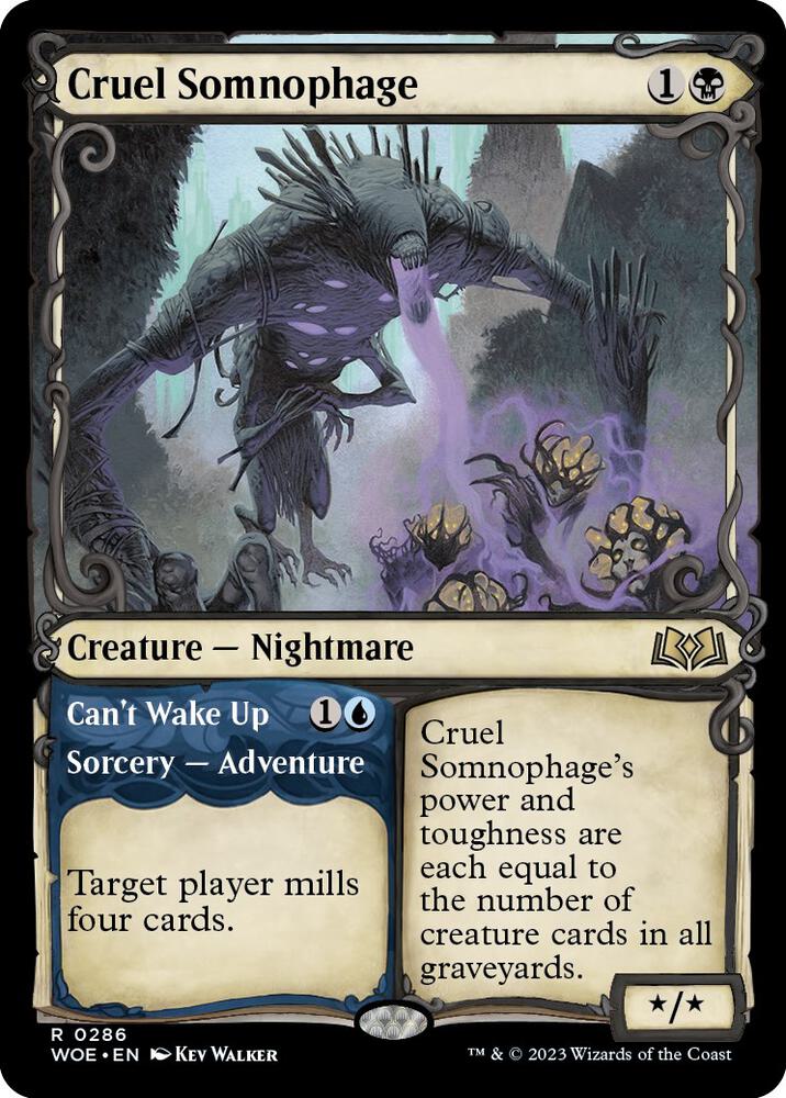Cruel Somnophage // Can't Wake Up 286 (Wilds of Eldraine)  - Showcase Foil