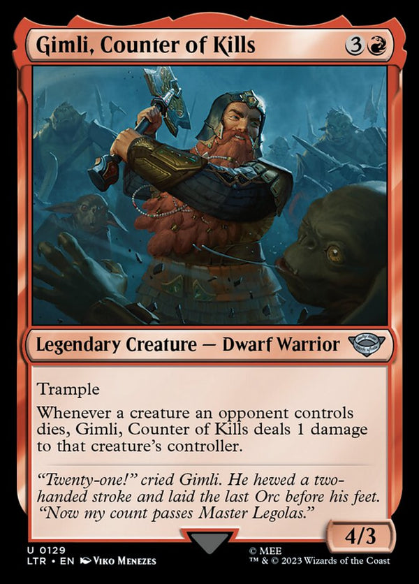 Gimli, Counter of Kills 129/281 (Universes Beyond: The Lord of the Rings: Tales of Middle-earth) 