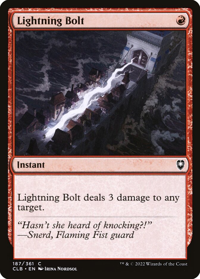 Lightning Bolt 187/361 (Commander Legends: Battle for Baldur's Gate) 