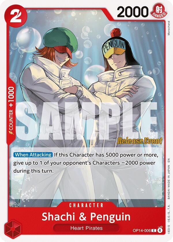 Shachi & Penguin OP14-006 (The Azure Sea's Seven Release Event Cards) 