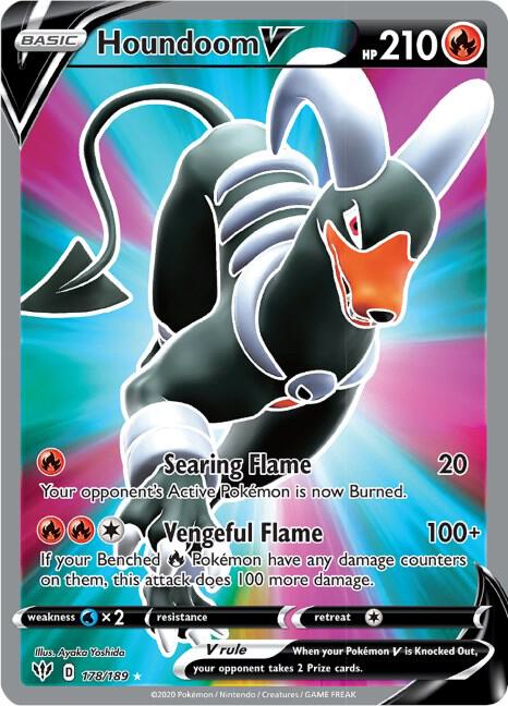 Houndoom V 178/189 (SWSH03: Darkness Ablaze)  - Holofoil