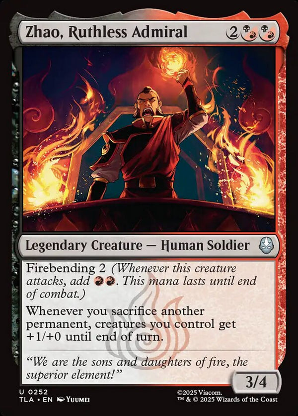 Zhao, Ruthless Admiral 252/286 (Avatar: The Last Airbender) 