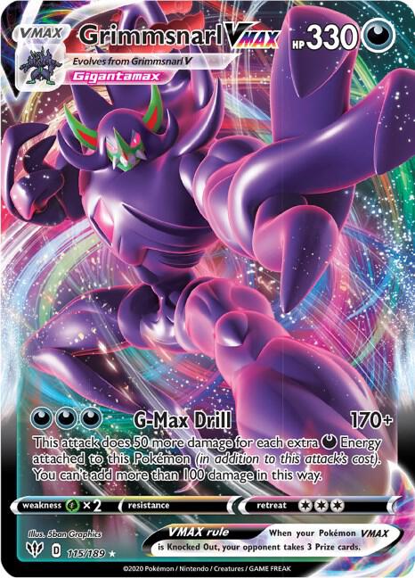 Grimmsnarl VMAX 115/189 (SWSH03: Darkness Ablaze)  - Holofoil