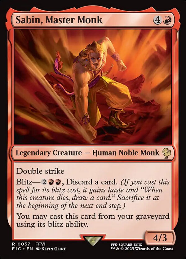 Sabin, Master Monk Duplicate 57/100 (Commander: FINAL FANTASY)  - Foil