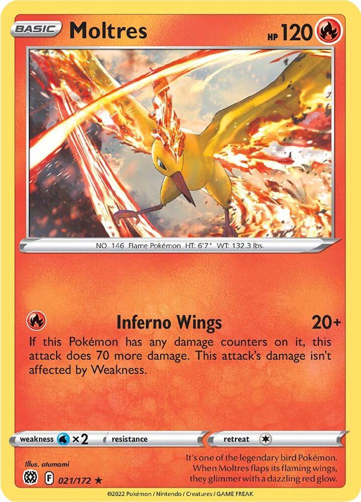 Moltres 021/172 (SWSH09: Brilliant Stars)  - Holofoil