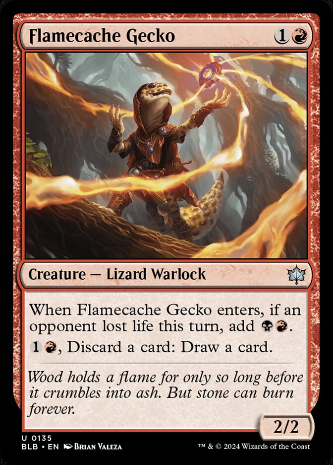 Flamecache Gecko 135/281 (Bloomburrow) 
