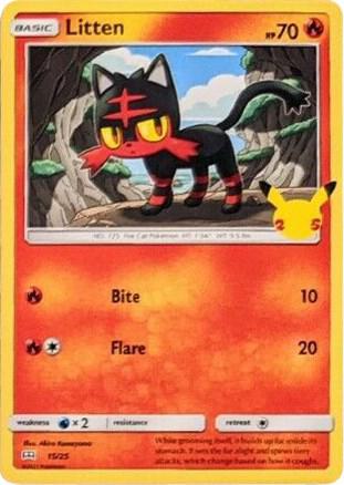 Litten 015/025 (McDonald's 25th Anniversary Promos)  - Holofoil