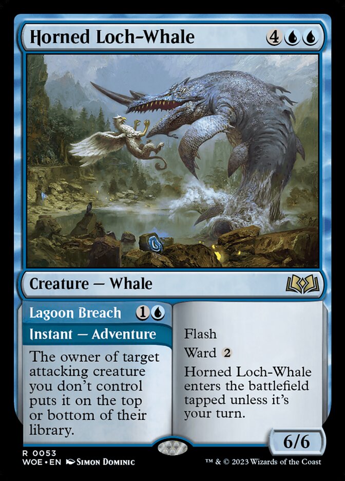 Horned Loch-Whale // Lagoon Breach 53 (Wilds of Eldraine) 