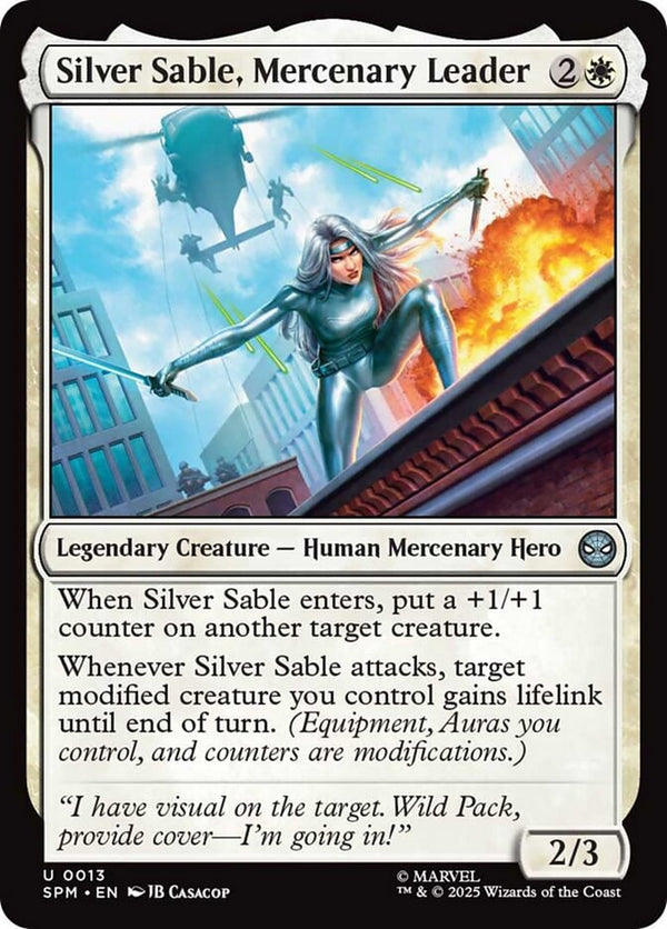 Silver Sable, Mercenary Leader 13/198 (Marvel's Spider-Man) 