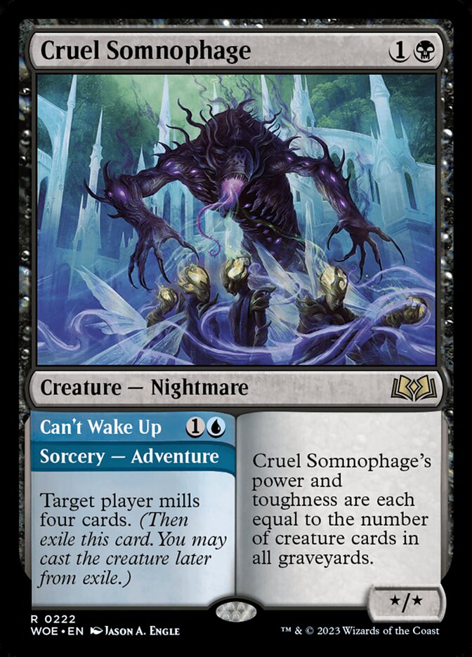 Cruel Somnophage // Can't Wake Up 222 (Wilds of Eldraine) 