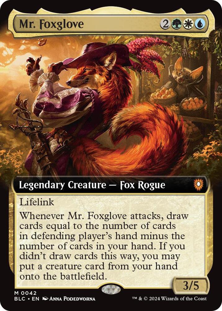 Mr. Foxglove 42 (Commander: Bloomburrow)  - Extended Art Foil
