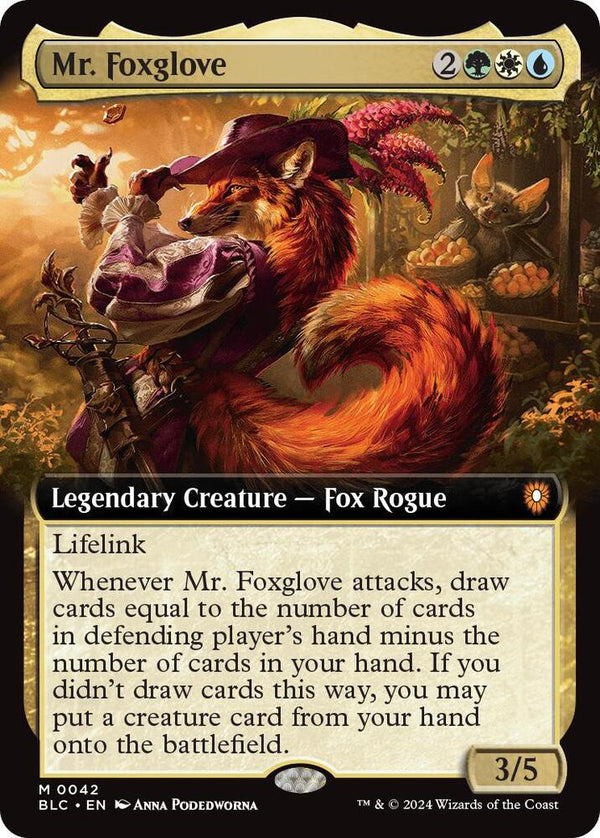 Mr. Foxglove 42 (Commander: Bloomburrow)  - Extended Art Foil