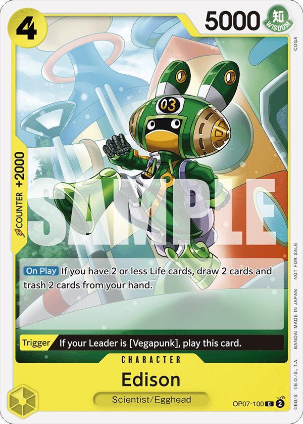 Edison (Tournament Pack 2024) OP07-100 (One Piece Promotion Cards) 