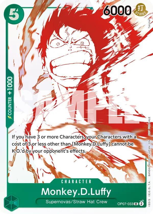 Monkey.D.Luffy (3rd Anniversary Treasure Campaign Pack) OP07-033 (One Piece Promotion Cards)  - Foil
