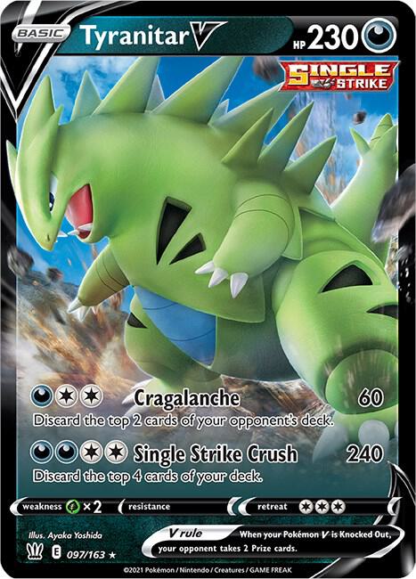 Tyranitar V 097/163 (SWSH05: Battle Styles)  - Holofoil