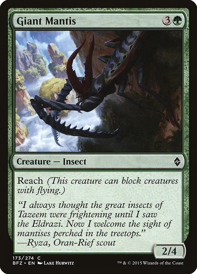 Giant Mantis 173/274 (Battle for Zendikar) 