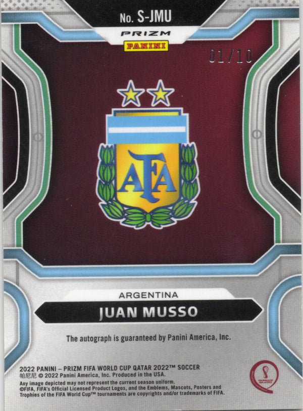 JUAN MUSSO - Panini PRIZM WC22 - AUTO /10