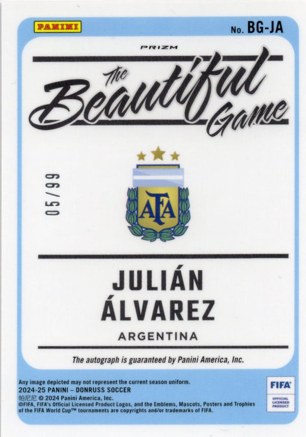 JULIAN ALVAREZ - Panini Donruss 2024/25 - AUTO /99