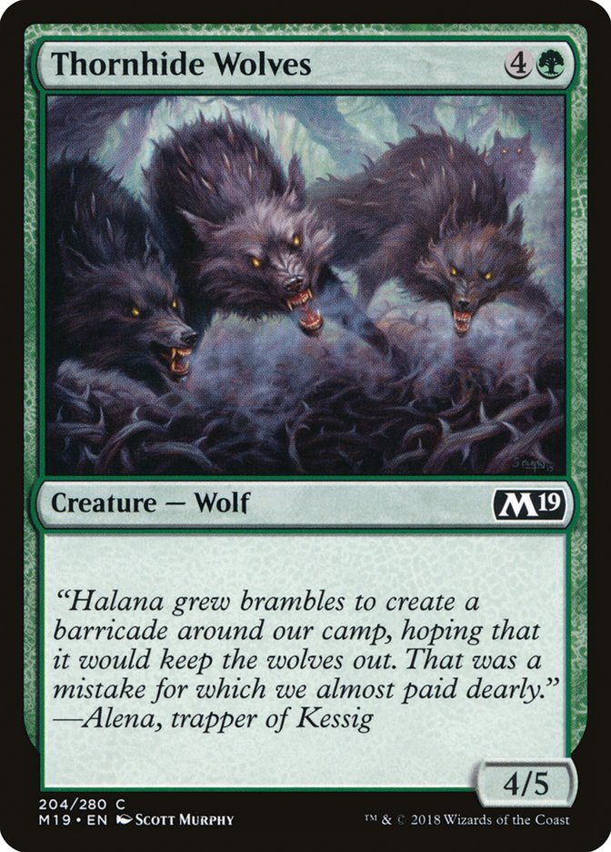 Thornhide Wolves 204/280 (Core Set 2019)  - Foil