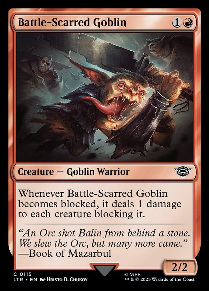Battle-Scarred Goblin 115/281 (Universes Beyond: The Lord of the Rings: Tales of Middle-earth) 