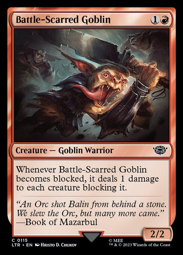 Battle-Scarred Goblin 115/281 (Universes Beyond: The Lord of the Rings: Tales of Middle-earth) 
