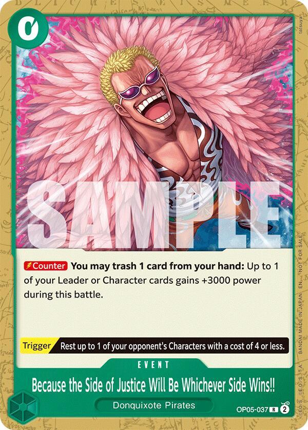 Because the Side of Justice Will Be Whichever Side Wins!! (Tournament Pack 2025 Vol.4) OP05-037 (One Piece Promotion Cards) 