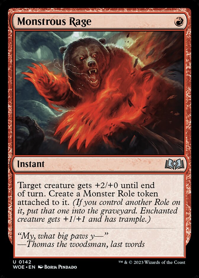Monstrous Rage 142/276 (Wilds of Eldraine)  - Foil