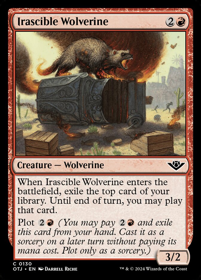 Irascible Wolverine 130/286 (Outlaws of Thunder Junction) 