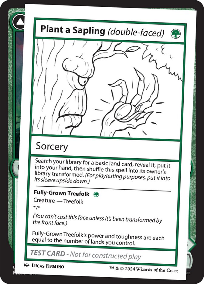 Plant a Sapling // Fully-Grown Treefolk 582/390 (Mystery Booster 2 Playtest Cards) 