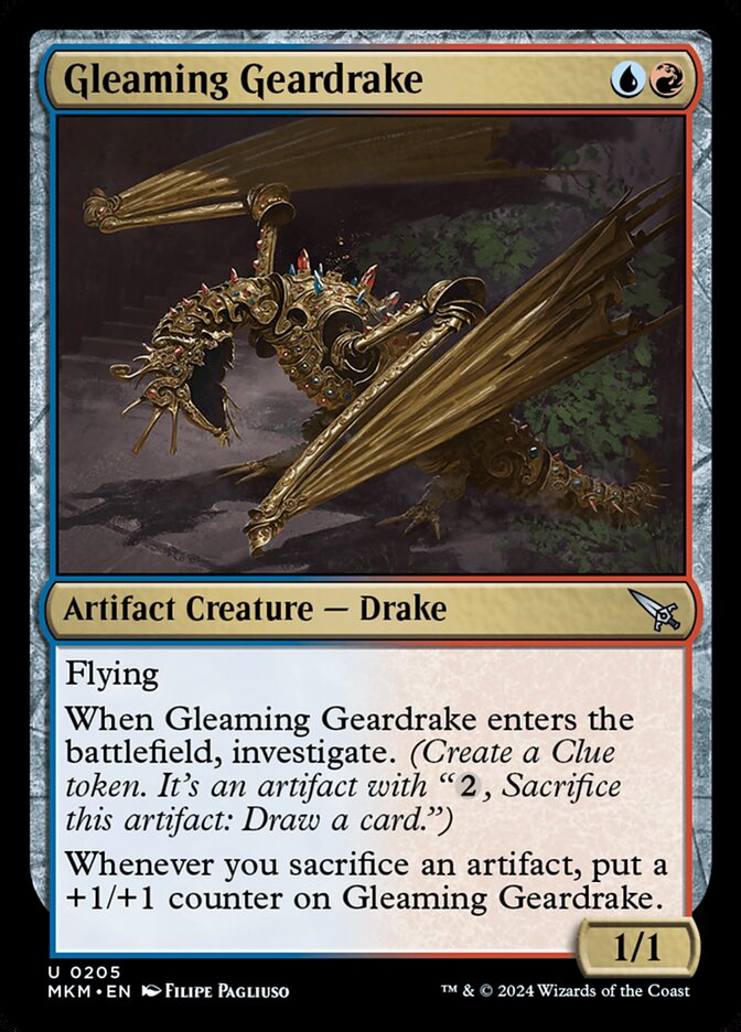 Gleaming Geardrake 205/286 (Murders at Karlov Manor) 