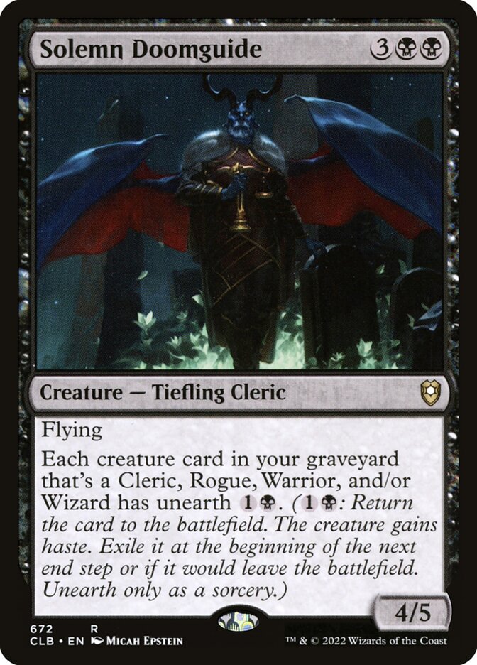Solemn Doomguide 672 (Commander Legends: Battle for Baldur's Gate) 