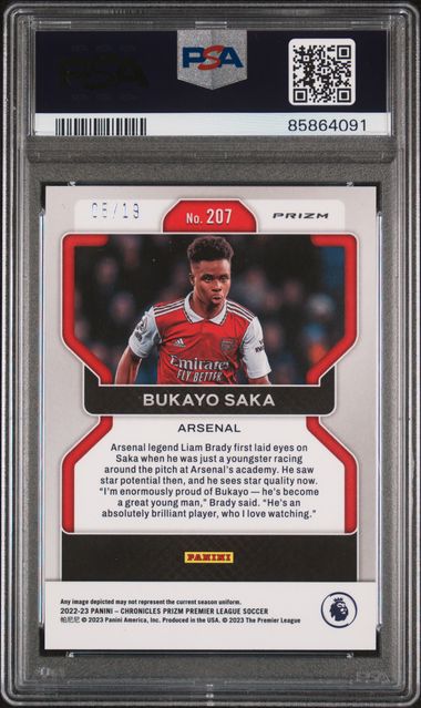 BUKAYO SAKA - Panini Chronicles 2022/23 - PSA 10 PINK WAVE /19