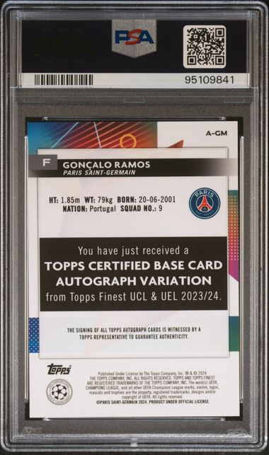 PSA – GONCALO RAMOS – Finest Topps – AUTO 11/25